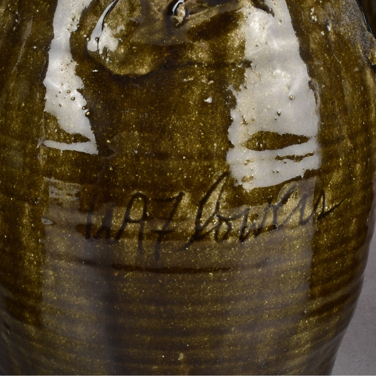 W.A. Flowers Folk Art Pottery Jugs