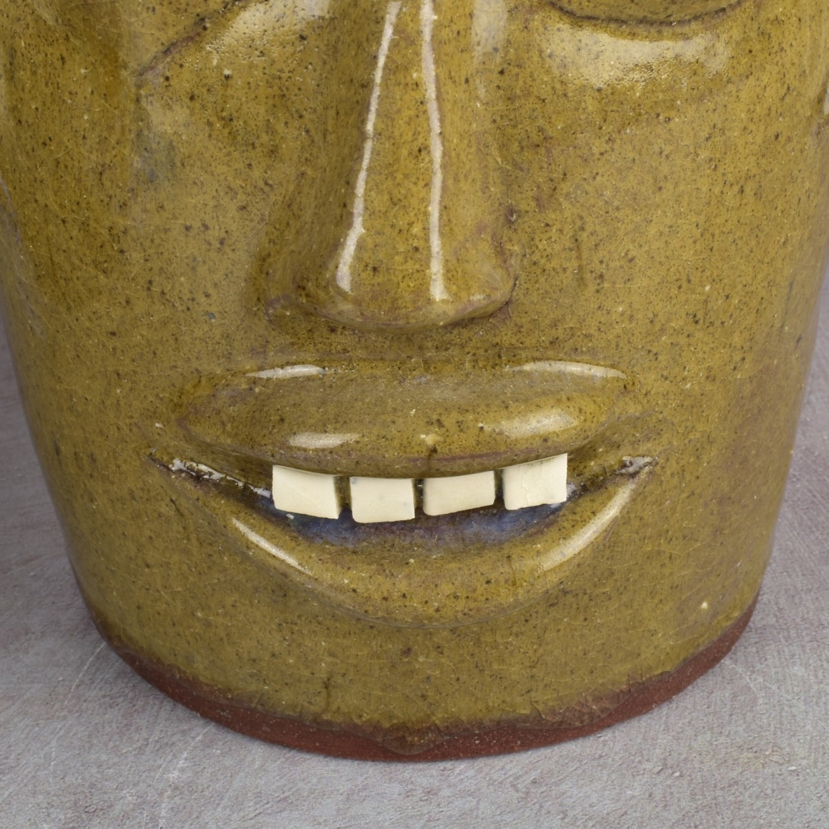 American Folk Art Pottery Face Jugs