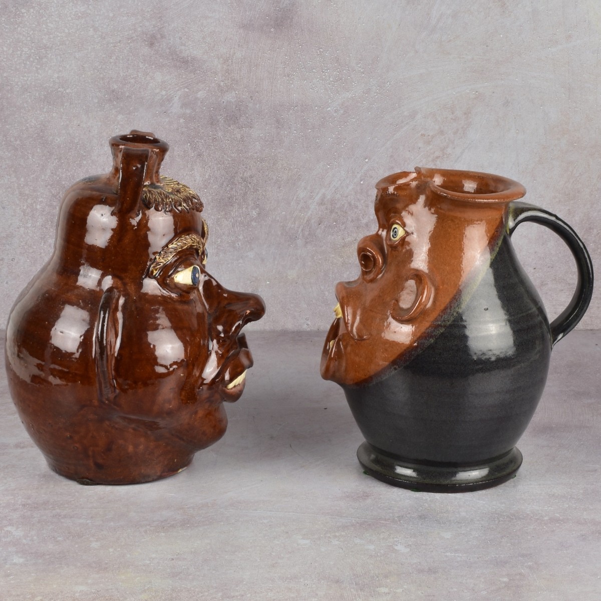 American Pottery Folk Art Face Jugs