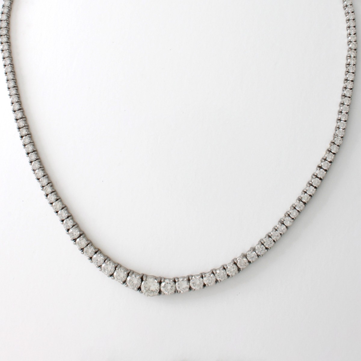 Diamond and Platinum Tennis Necklace