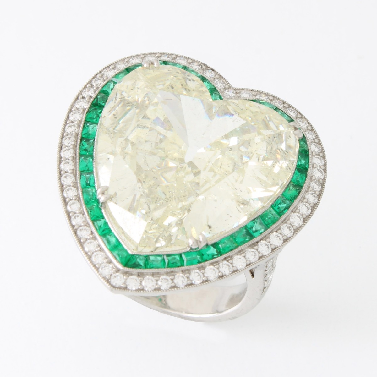 EGL 15.01ct Diamond and Platinum Ring