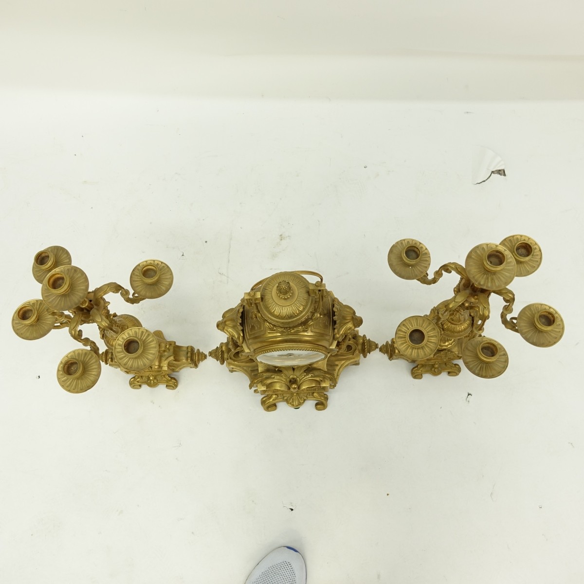 19C French Louis XVI Style Gilt Bronze Clock