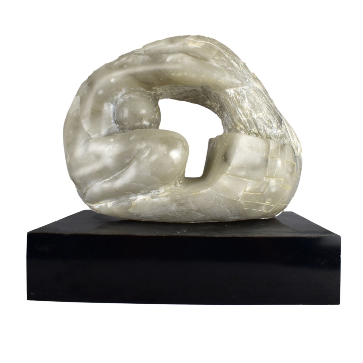 Mid Century Carved Marble Kneeling Nude