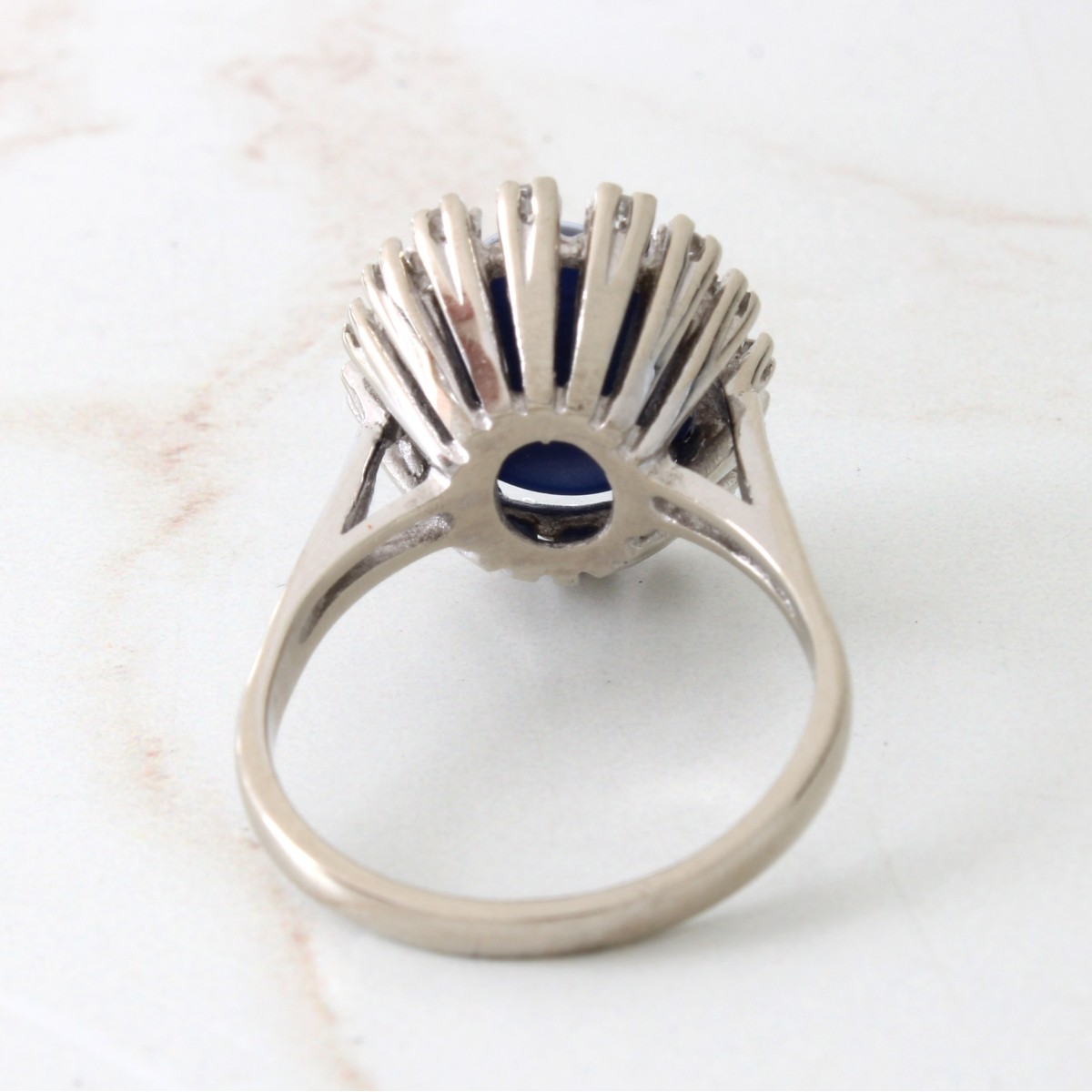 Sapphire, Diamond and 14K Ring