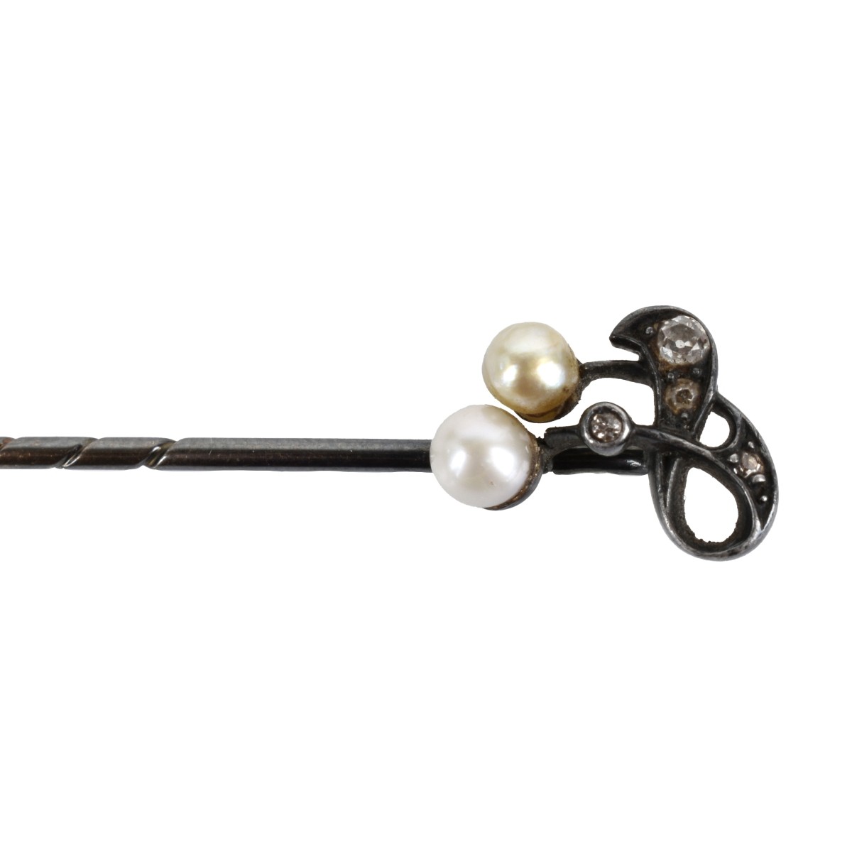 GIA Pearl, Diamond and 14K Stick Pin