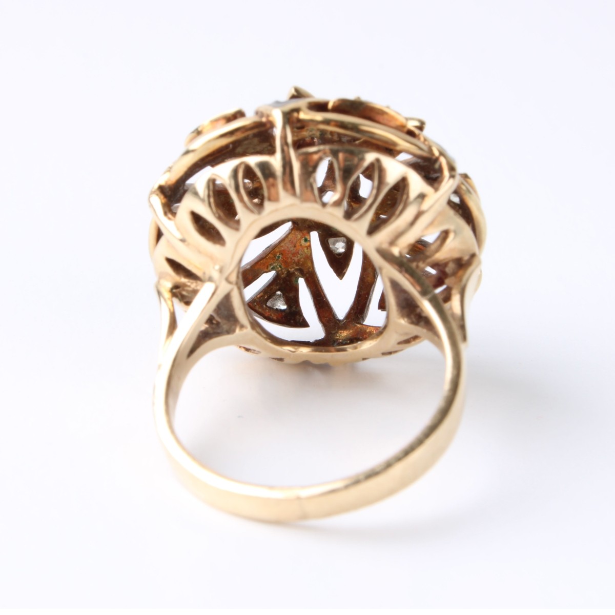 Diamond, Enamel and 14K Ring