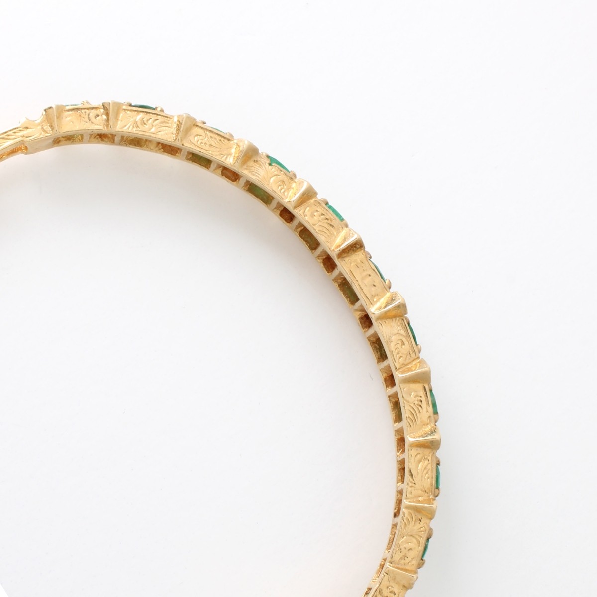 Emerald, Diamond and 14K Bracelet