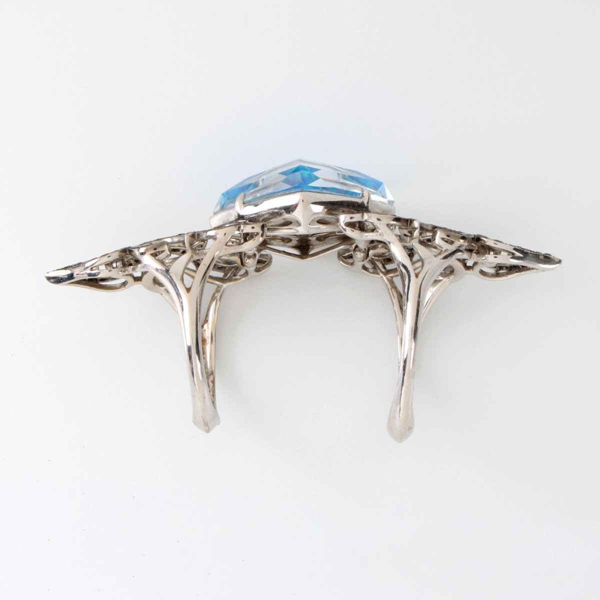 Opal, Sapphire, Diamond and 14K Ring