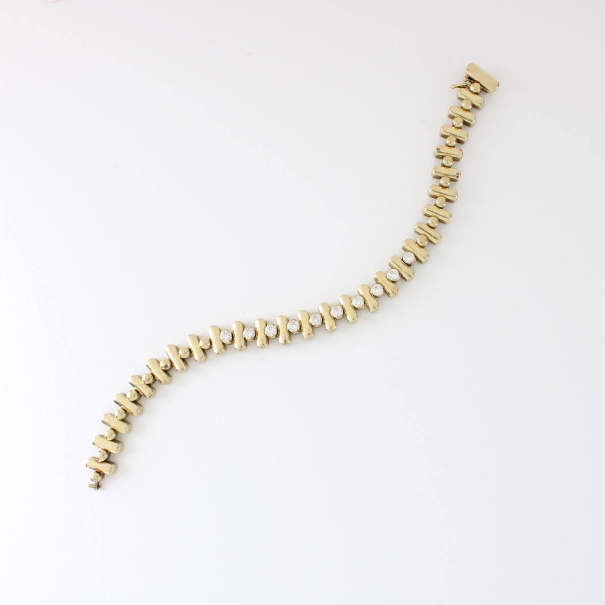 J Hess Diamond and 14K Bracelet