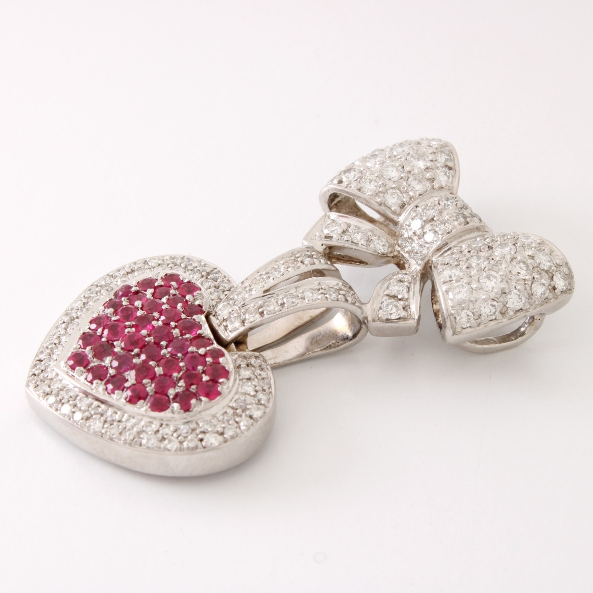 Diamond, Ruby and 18K Pendant