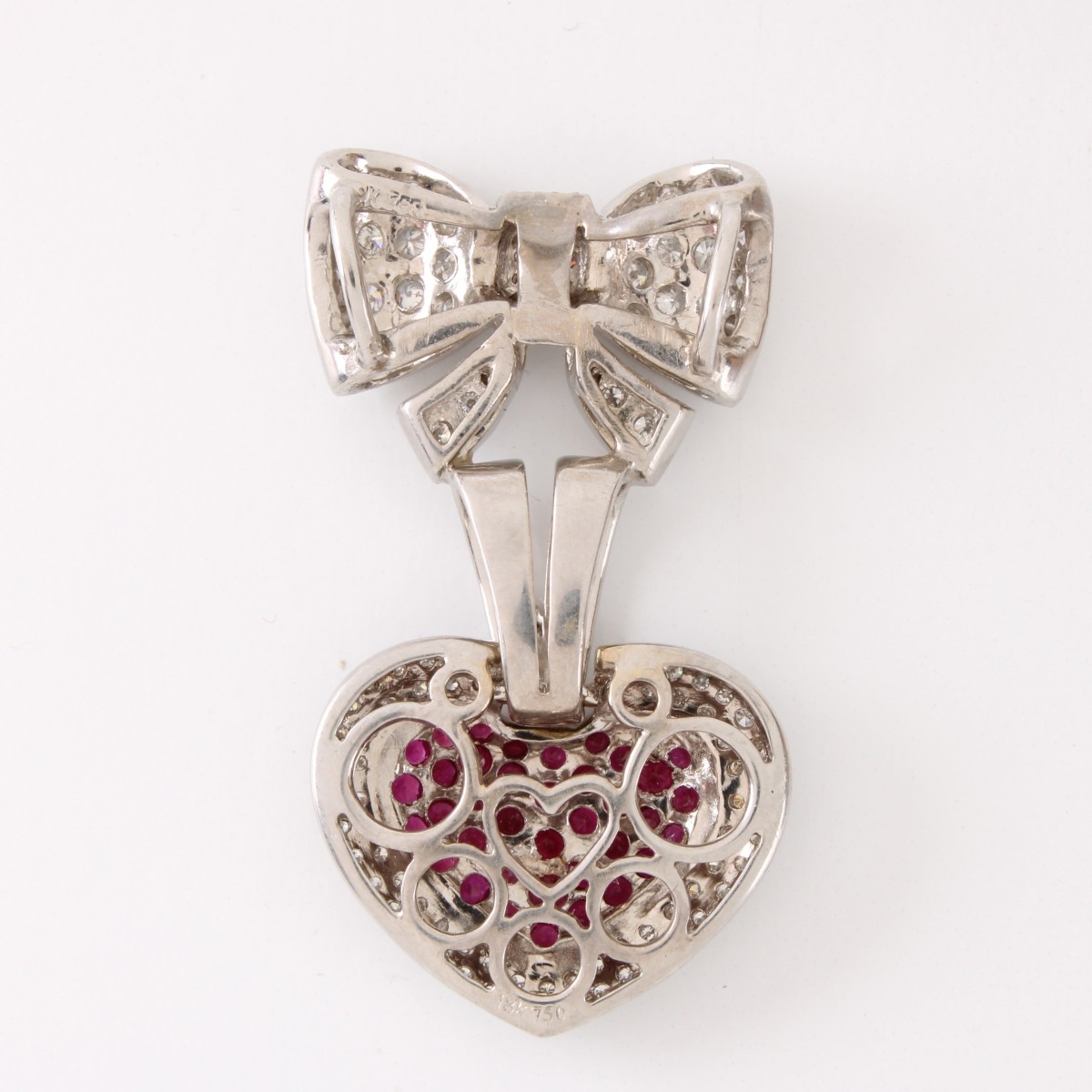 Diamond, Ruby and 18K Pendant