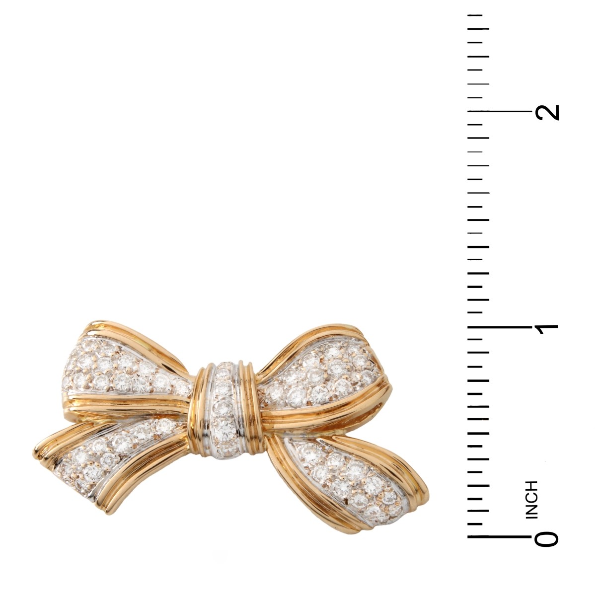 Diamond and 18K Bow Brooch