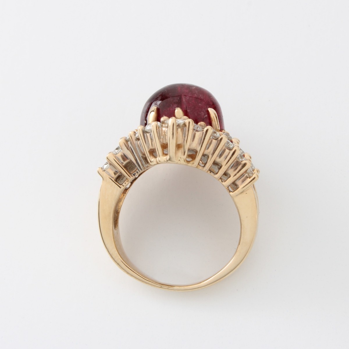 Tourmaline, Diamond and 14K Ring