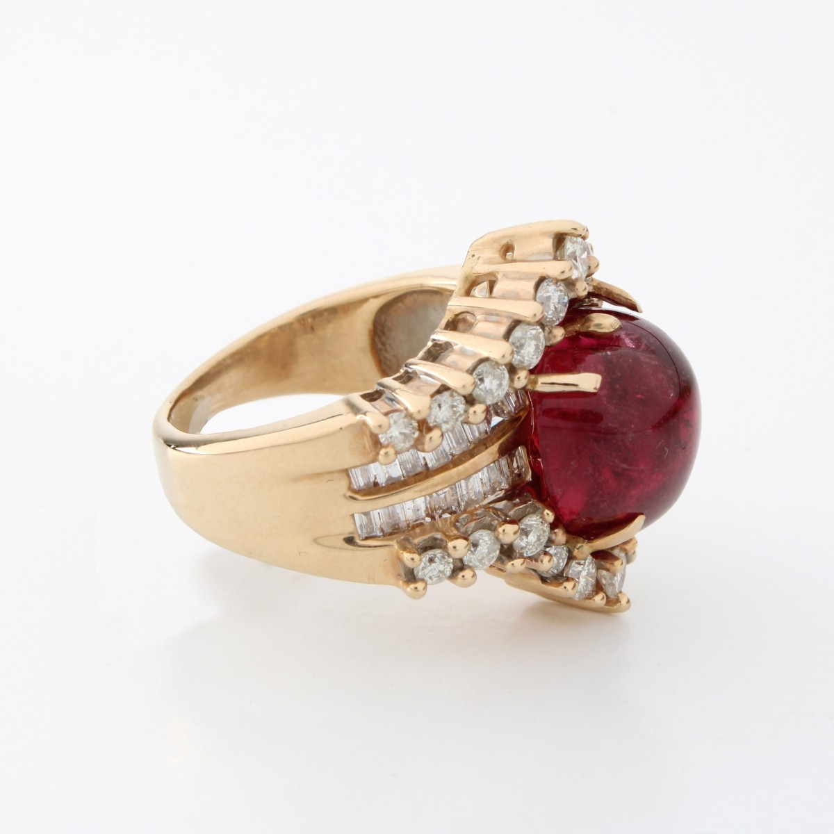 Tourmaline, Diamond and 14K Ring