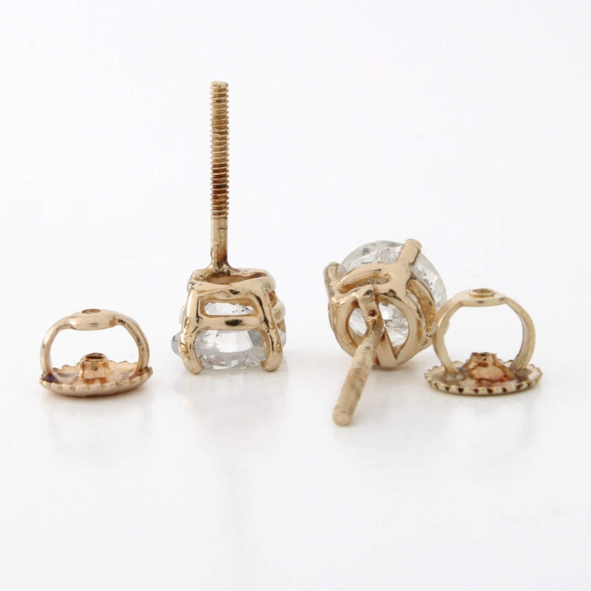 Diamond and 14K Stud Earrings