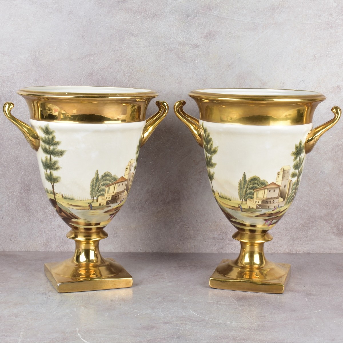 Pair of Porcelain Urns