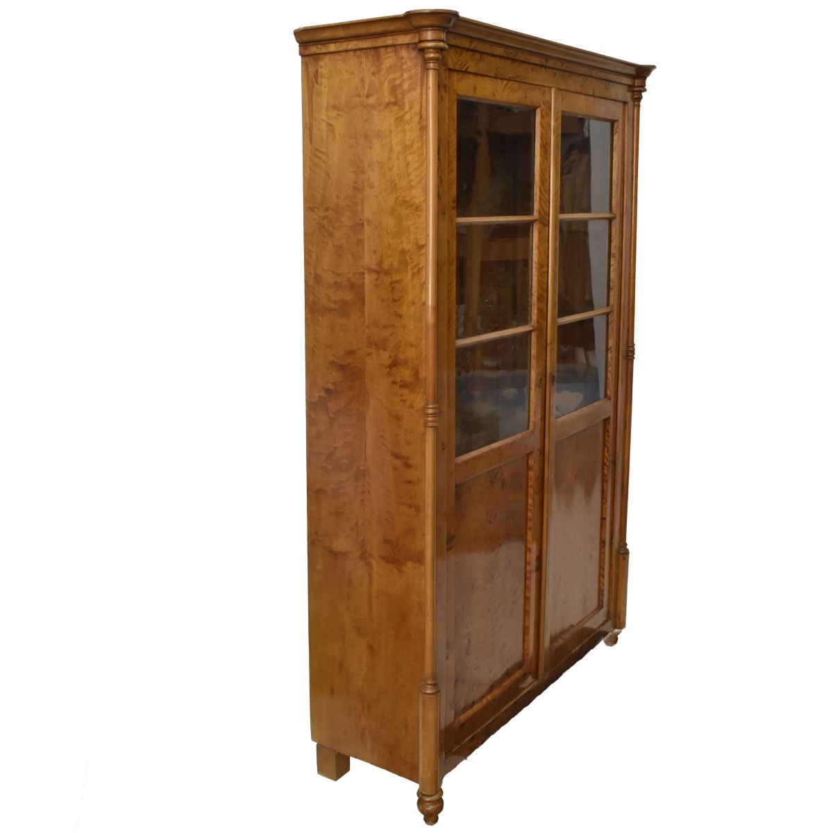 Antique Biedermeier Karelian Birch Cabinet