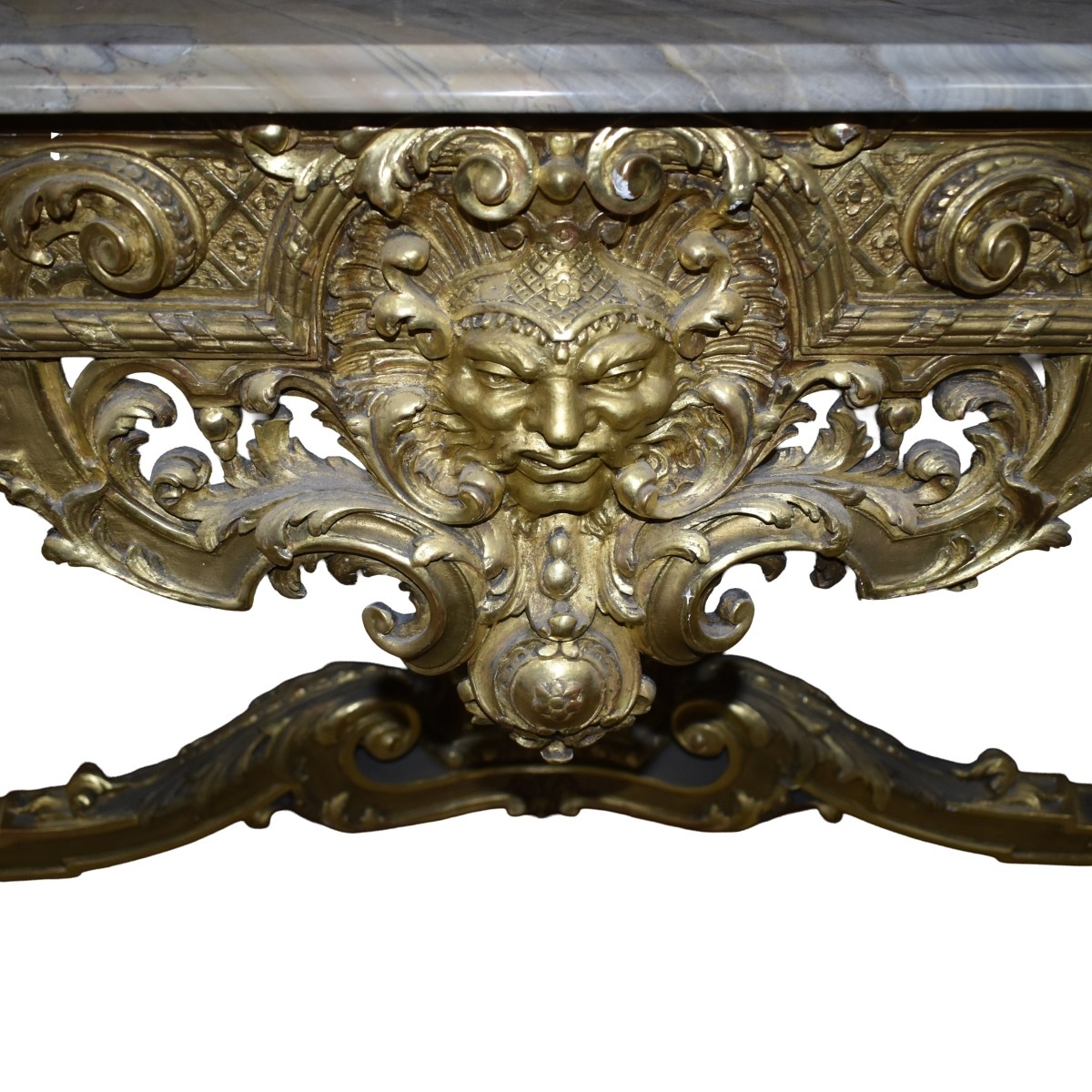 Antique Gilt Wood and Marble Table