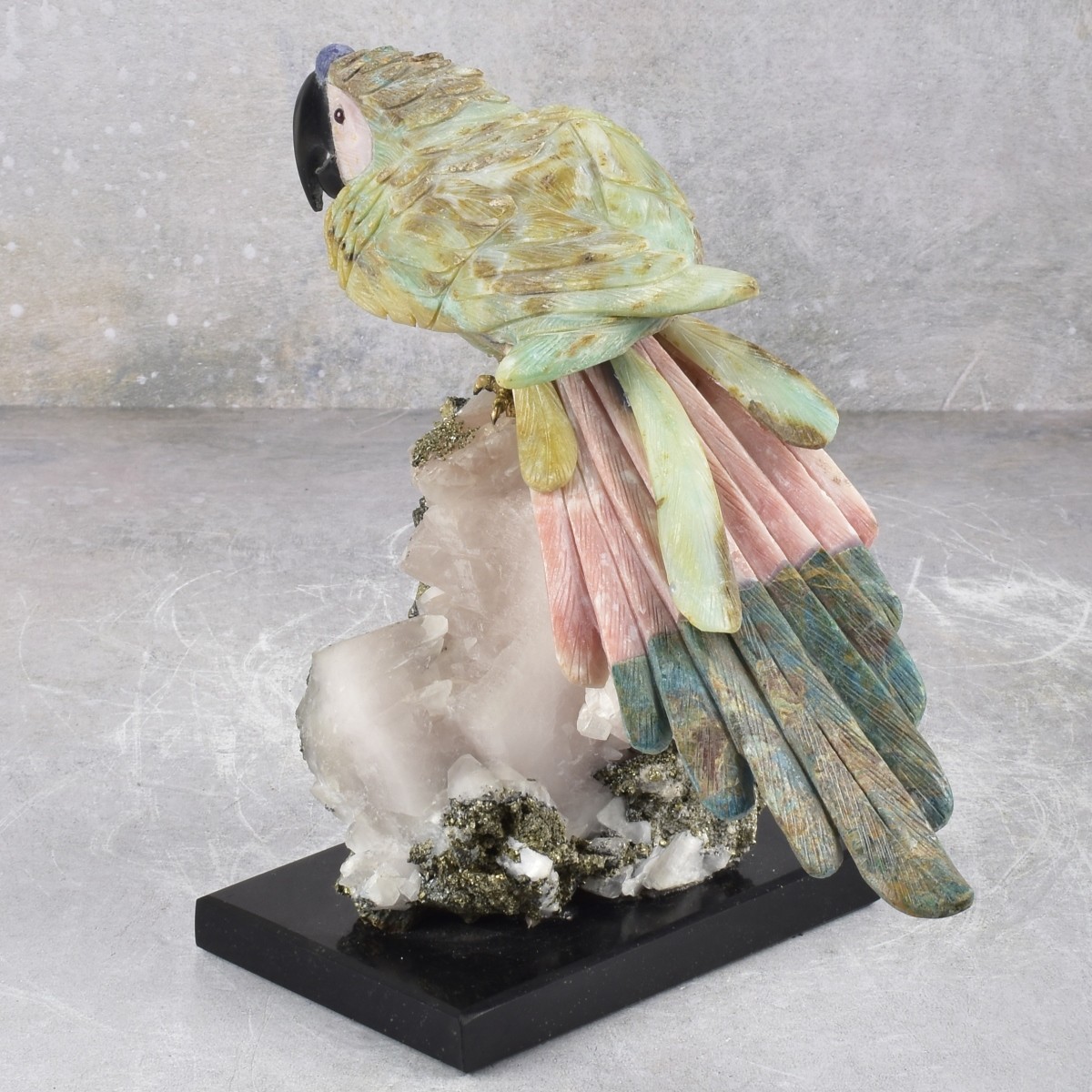 Carved Gemstone Parrot