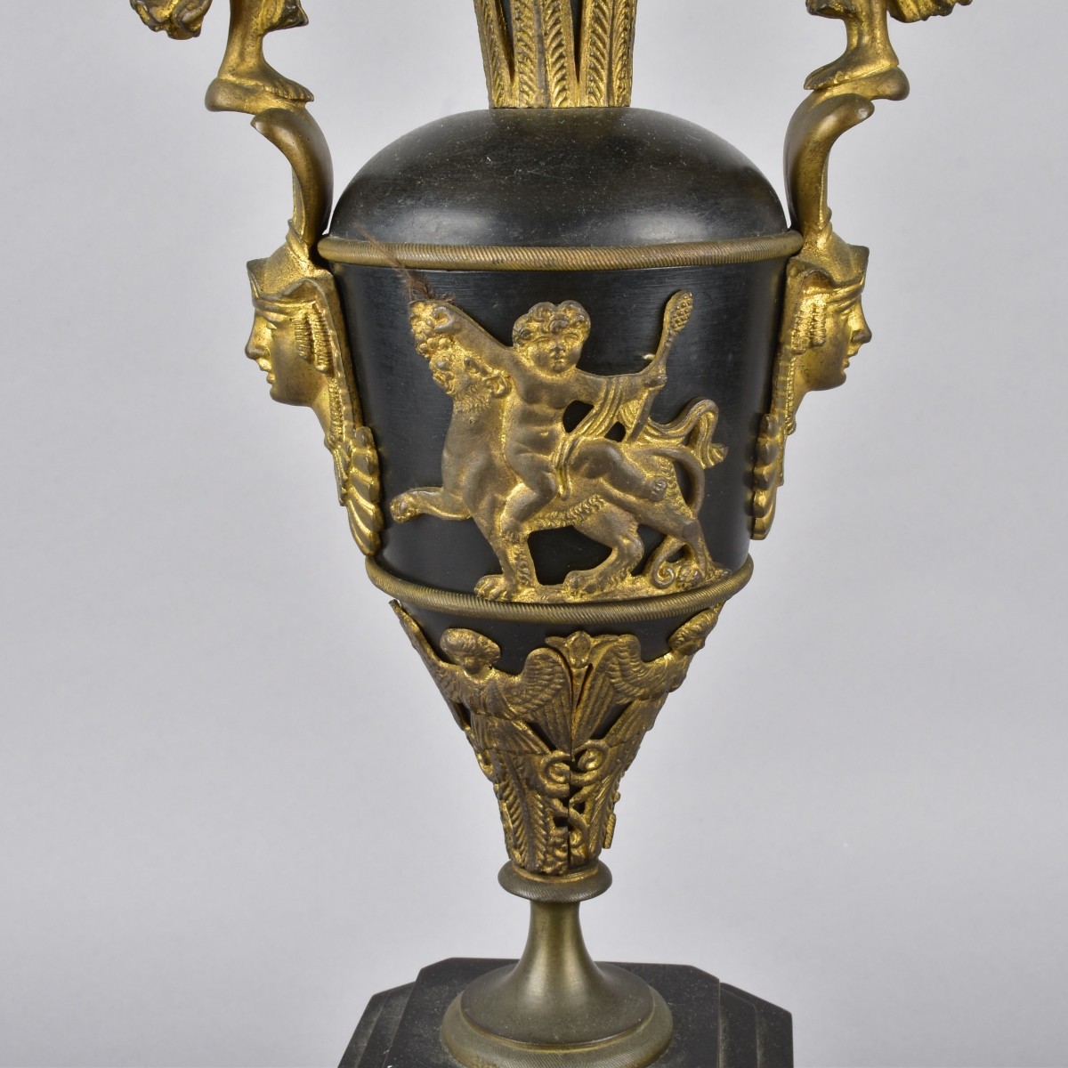 20C French Empire Style Gilt Bronze Lamp