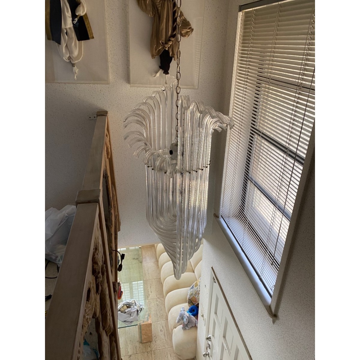 Lg. Acrylic Drop Geometric Chandelier