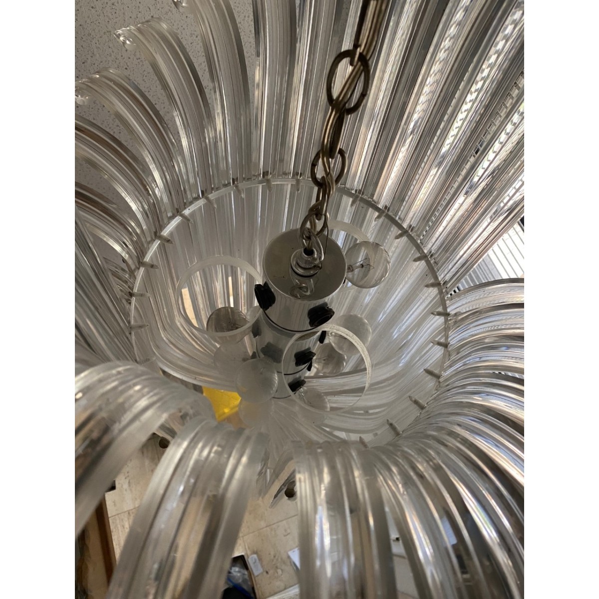 Lg. Acrylic Drop Geometric Chandelier