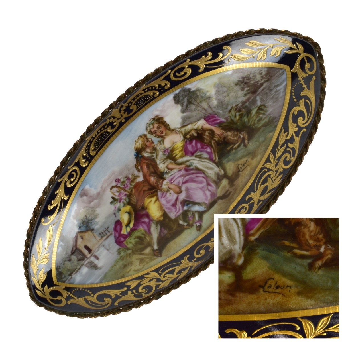 Antique Sevres Cobalt Box