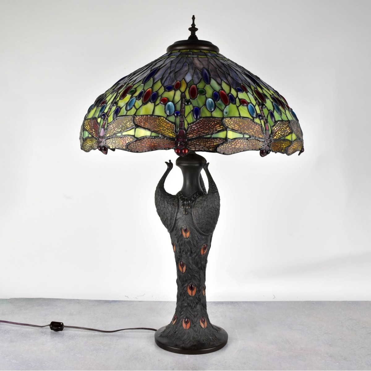 Vintage Tiffany Style Dragonfly Lamp
