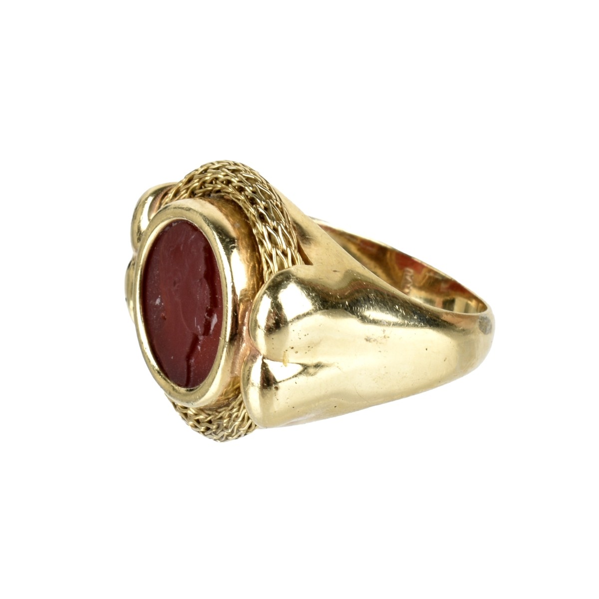 Carnelian Intaglio and 14K Ring