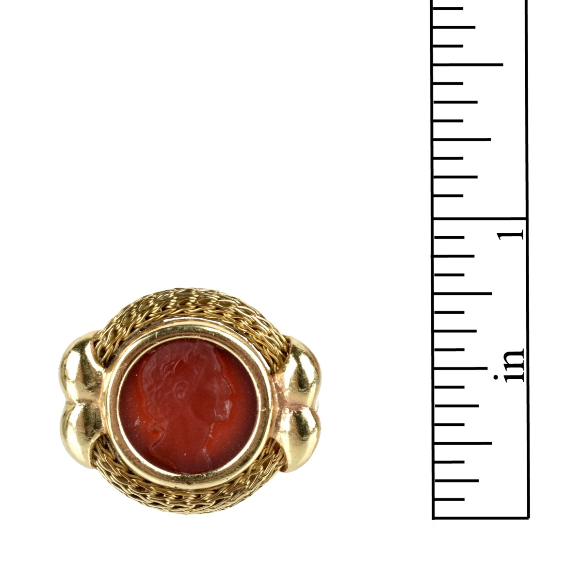 Carnelian Intaglio and 14K Ring