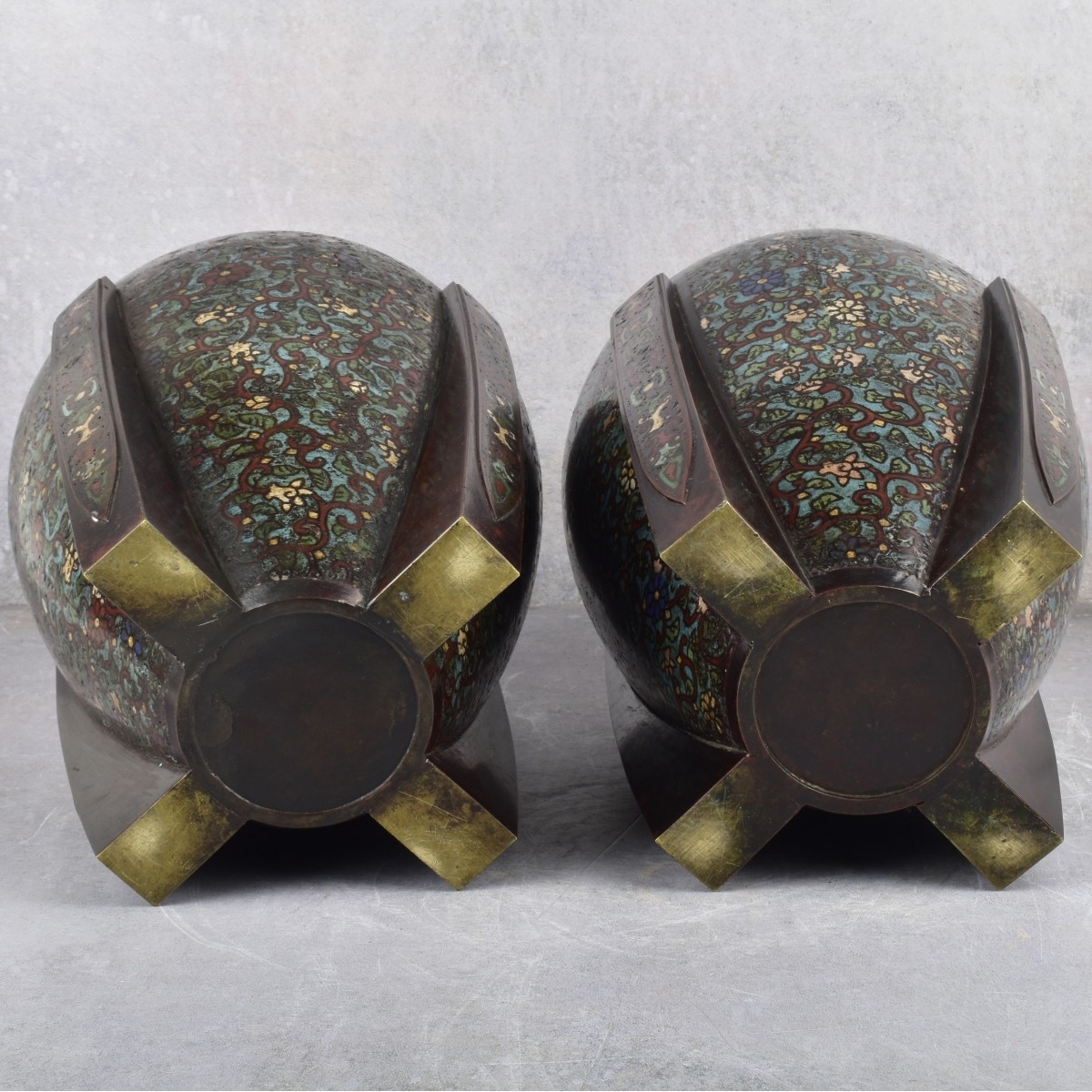 Chinese Cloisonne Bronze Vases