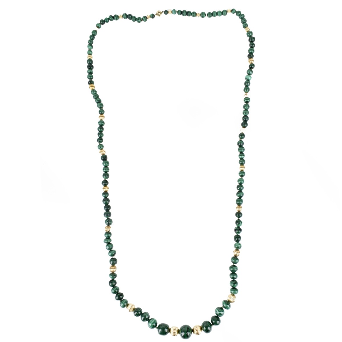 Malachite and 14K Necklace