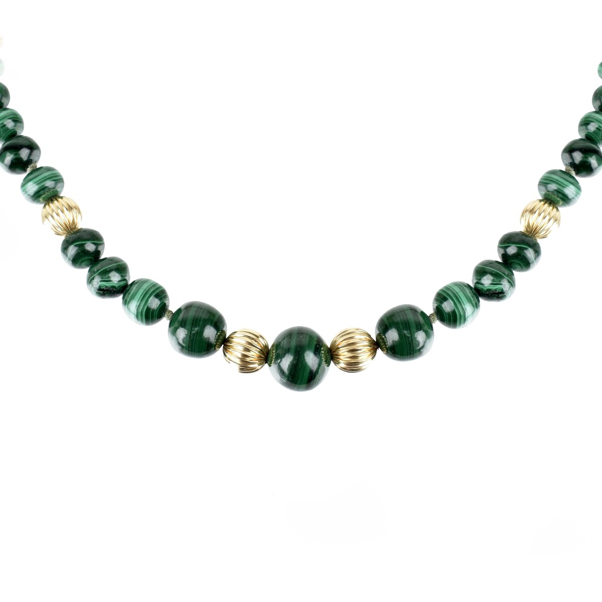 Malachite and 14K Necklace