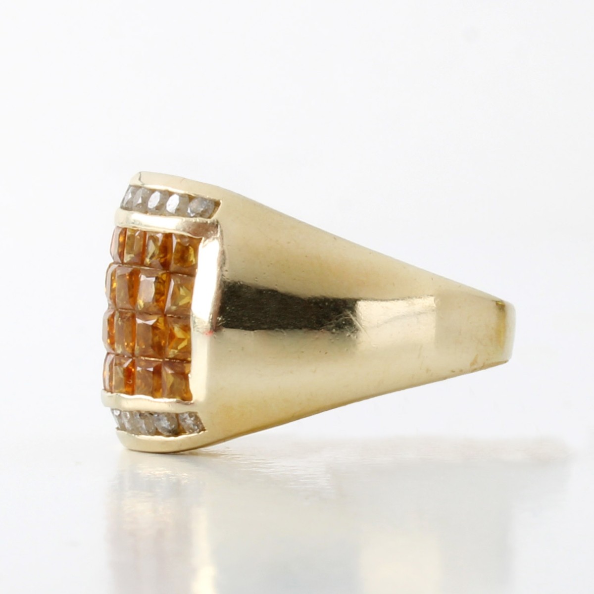 Citrine, Diamond and 14K Ring