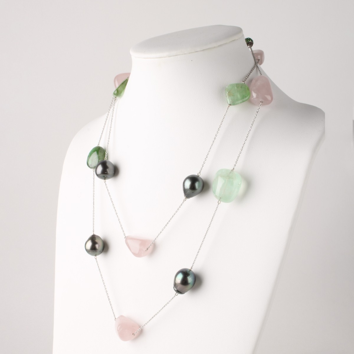 Long Rose Quartz Necklace