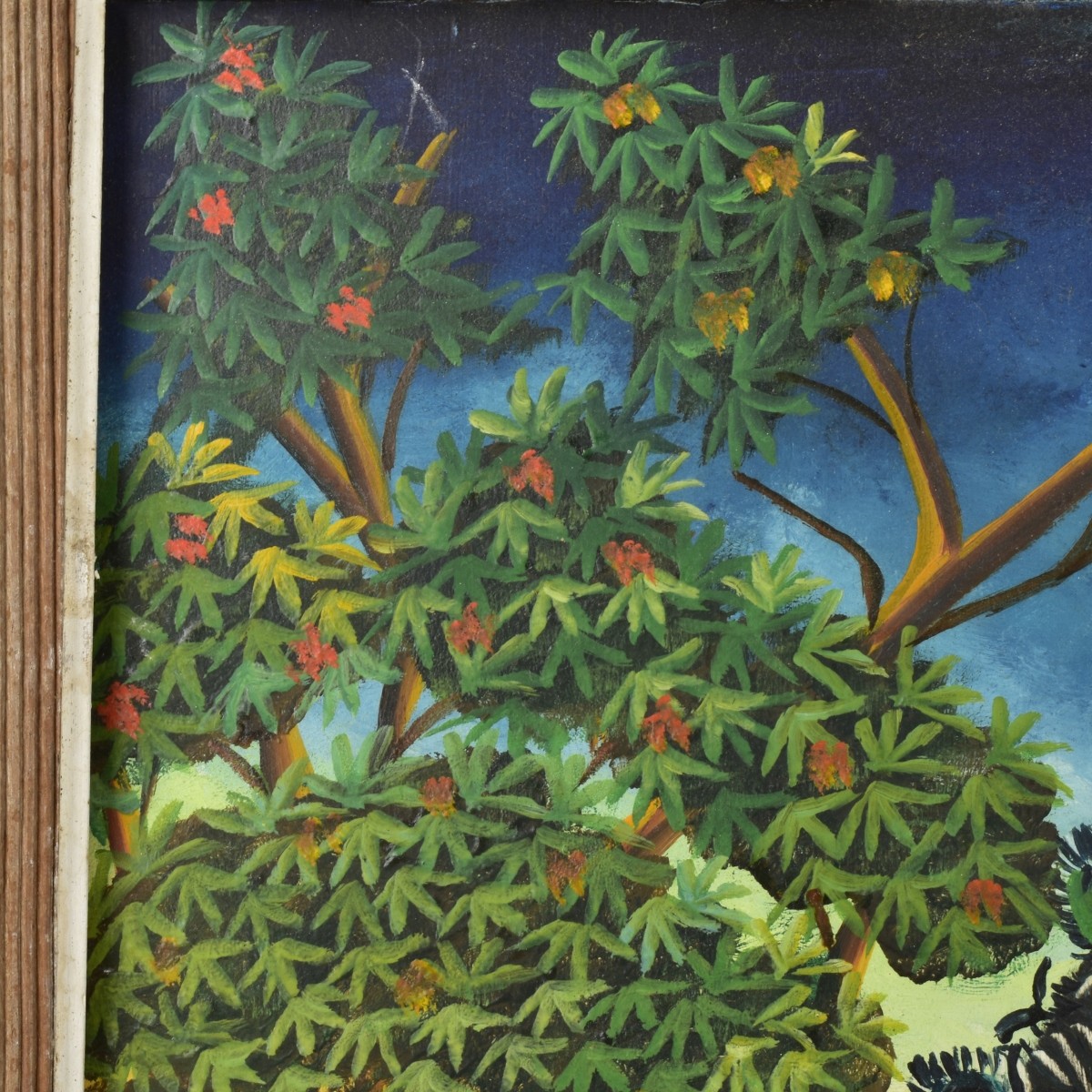 G. Abalard Oil on Panel "Peacocks"