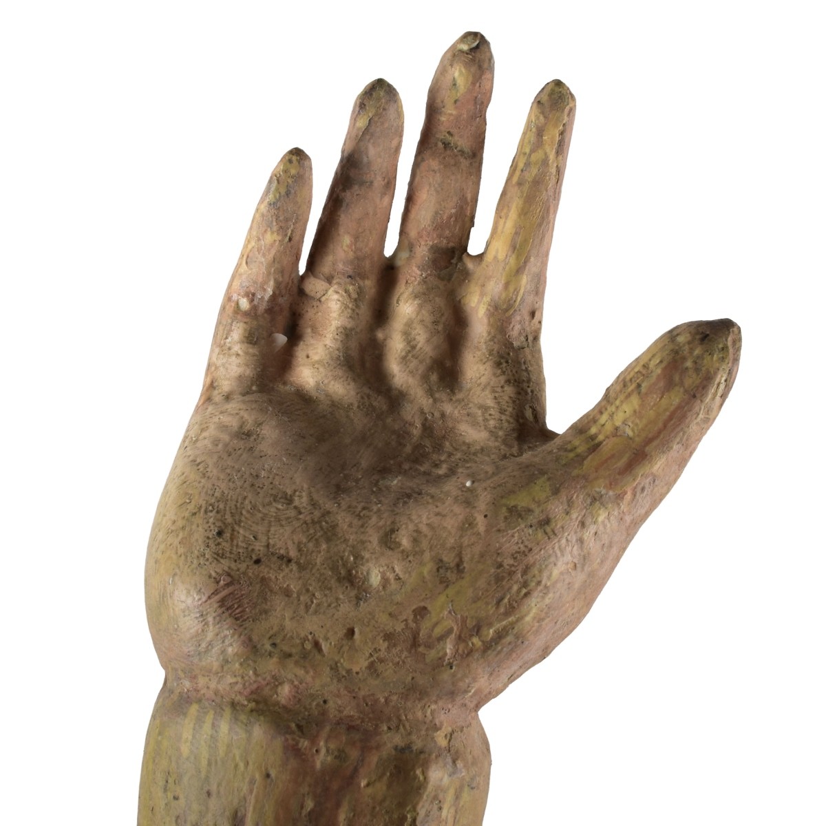 19th/20th C Carved and Painted Wood Cherub