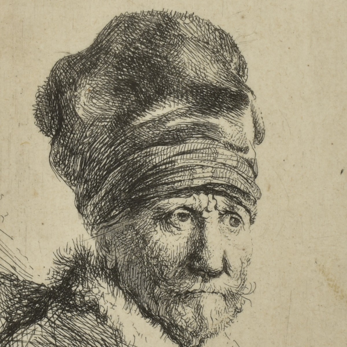 Rembrandt "Man Wearing High Cap"