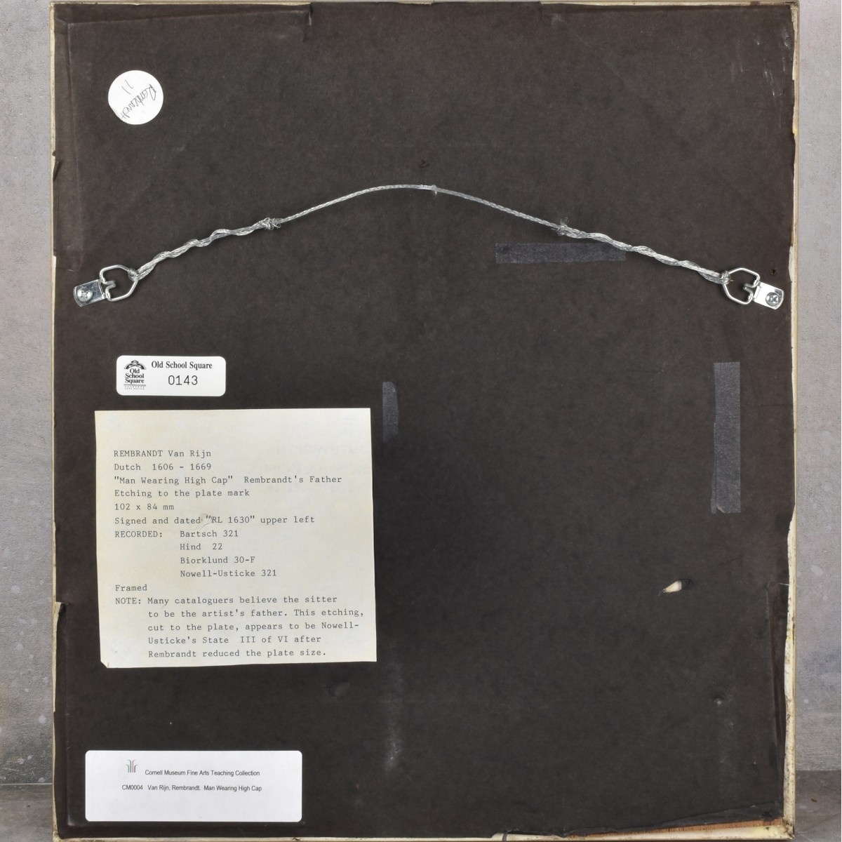 Rembrandt "Man Wearing High Cap"