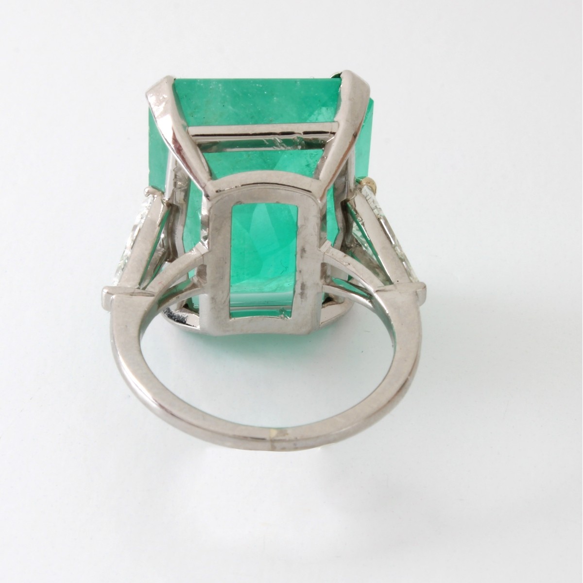 GIA Emerald, Diamond and Platinum Ring