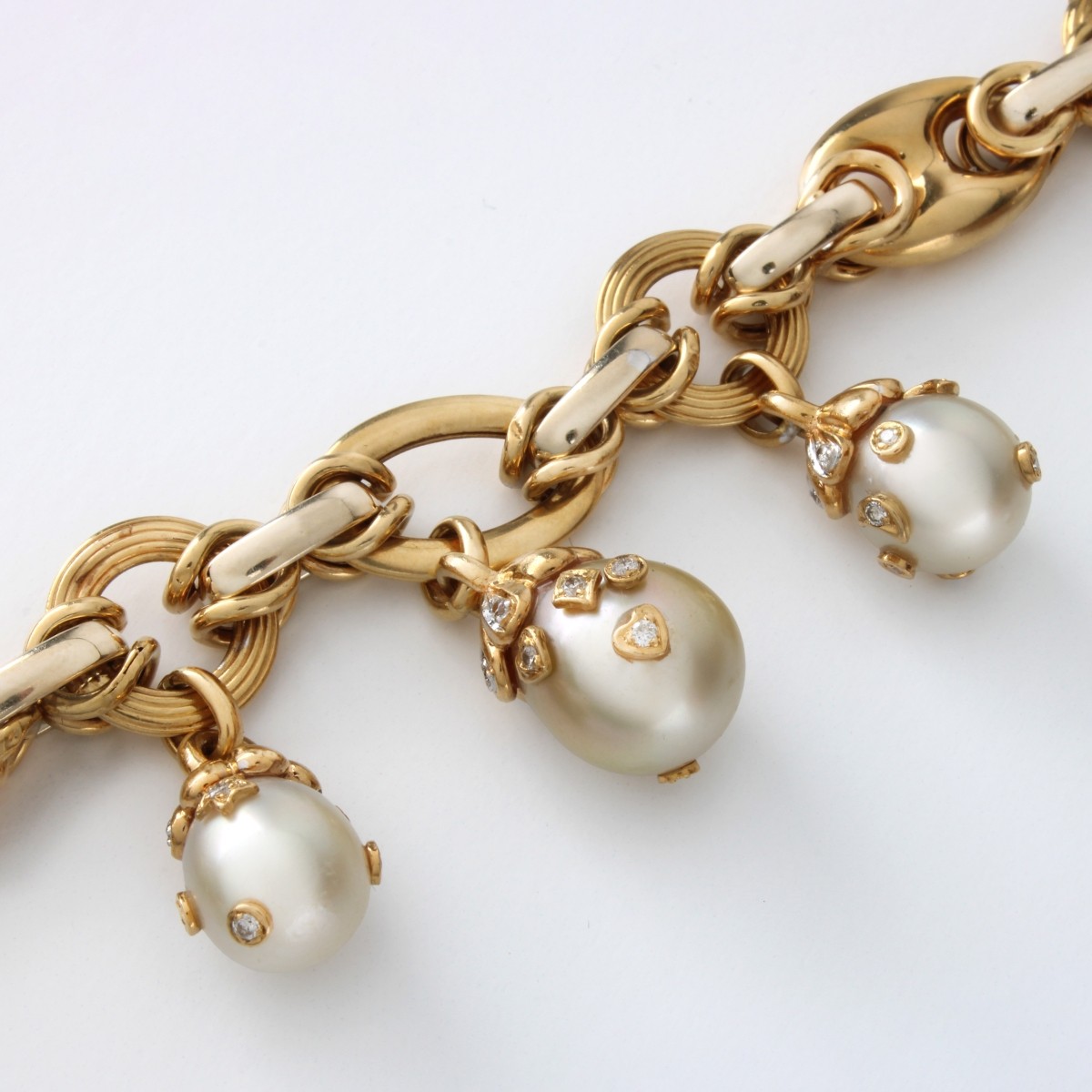 Pearl, Diamond and 18K Bracelet