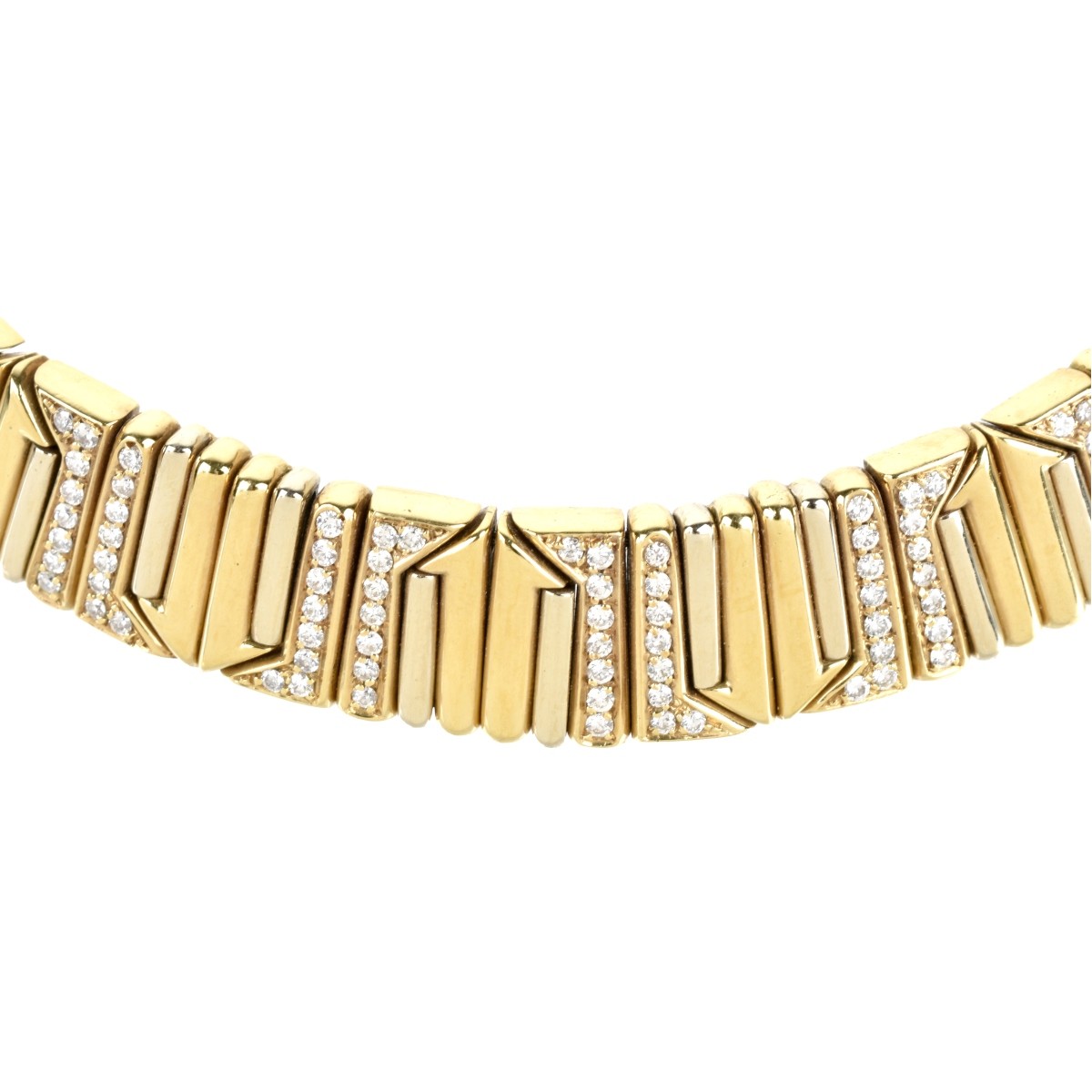 Bulgari style Diamond and 18K Necklace