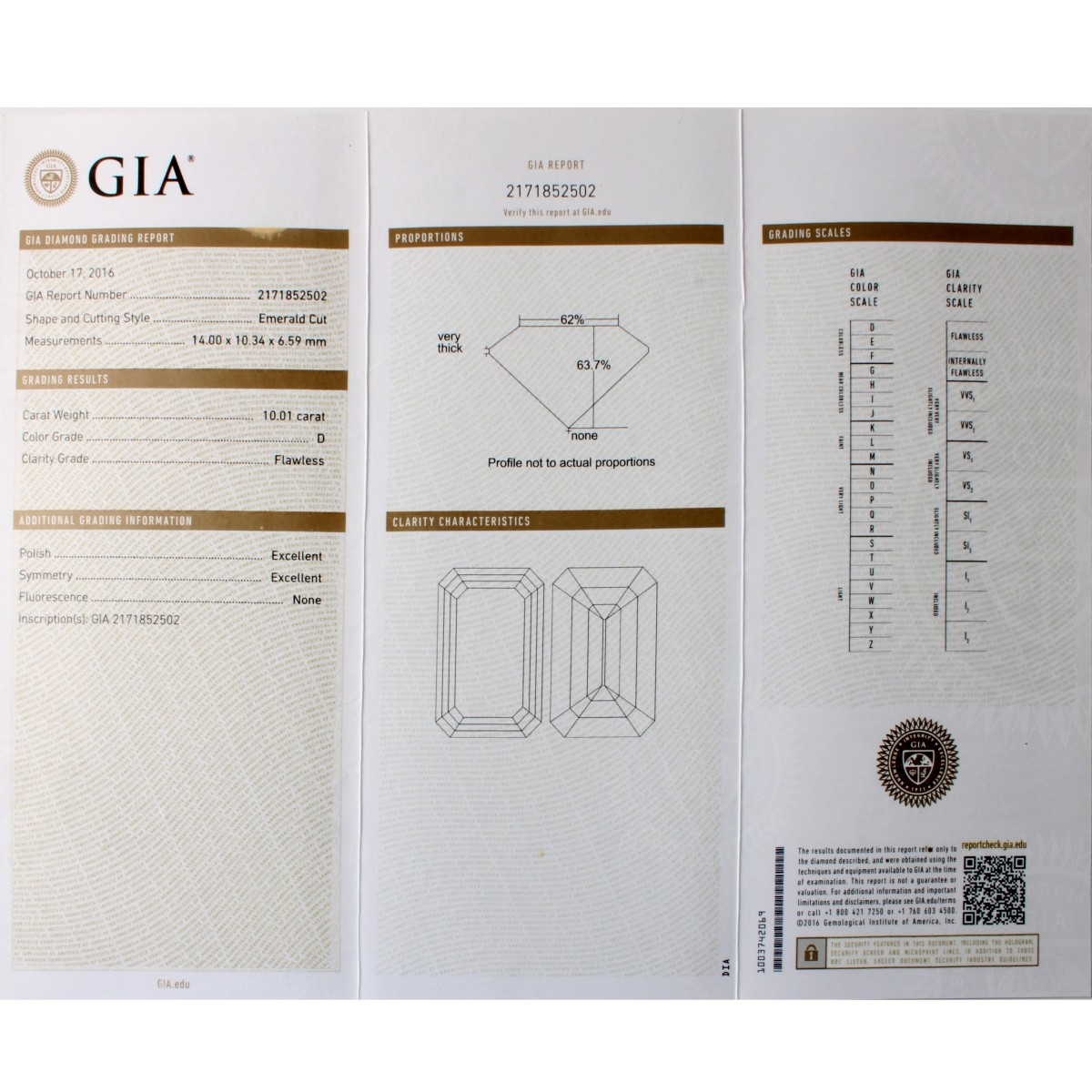 GIA 10.01ct Diamond and 18K Ring