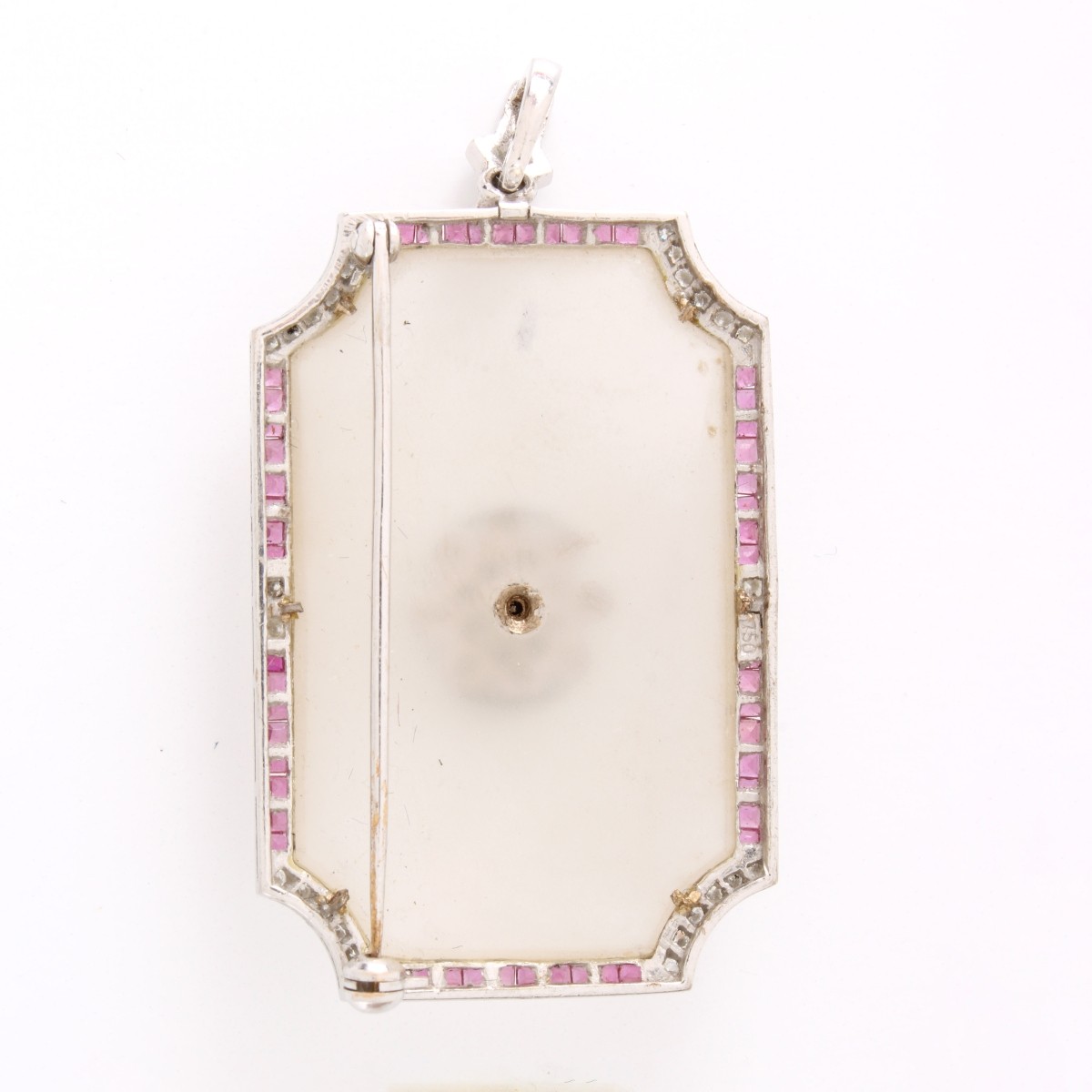 Deco Diamond, Ruby & Crystal Pendant