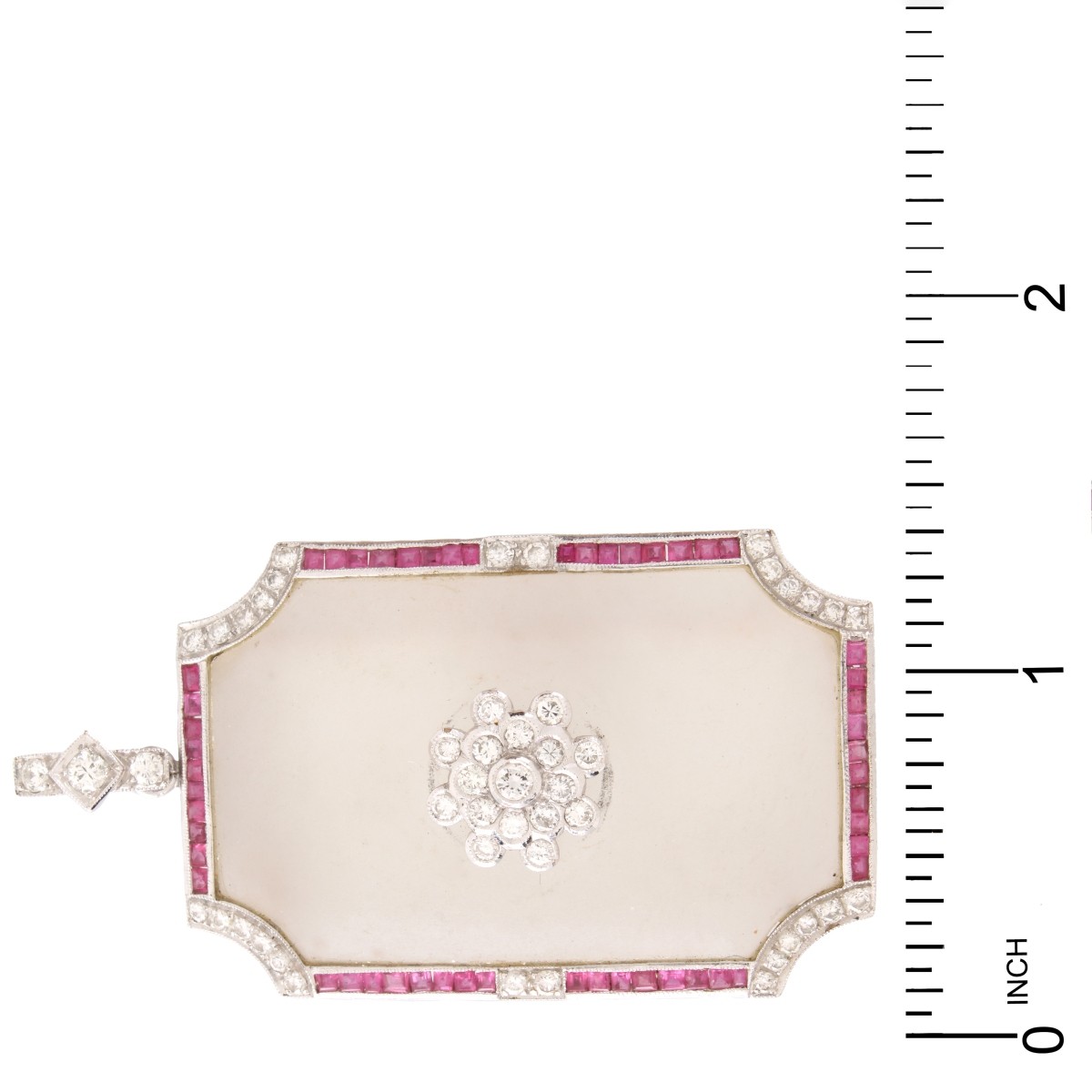 Deco Diamond, Ruby & Crystal Pendant