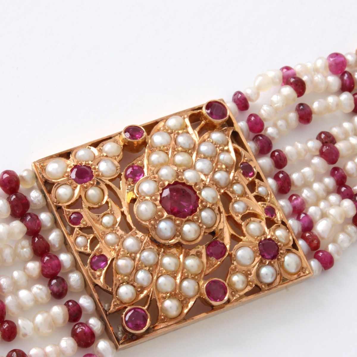 Ruby, Pearl and 14K Bracelet