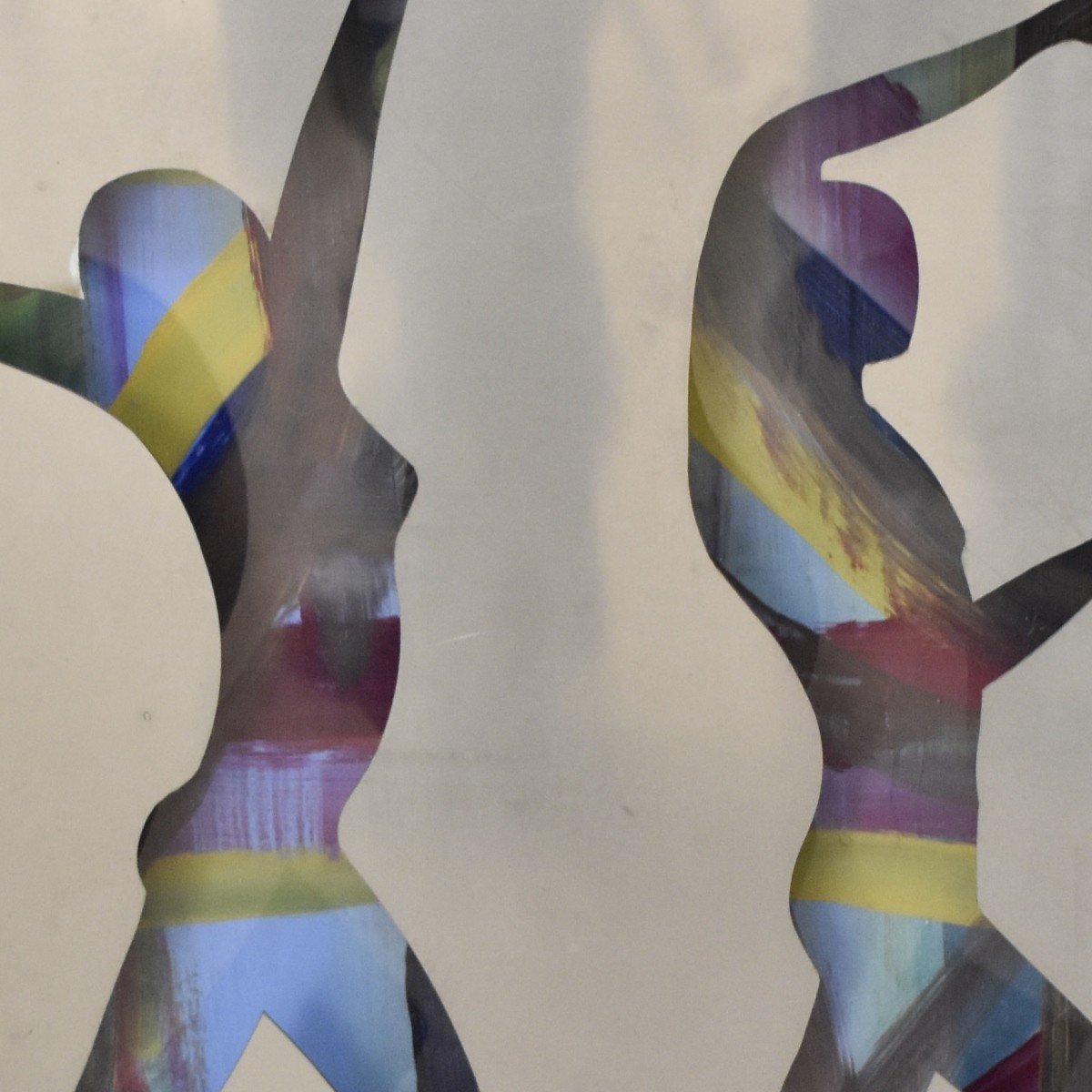 Modern Abstract, Acrylic and Metal Wall Art