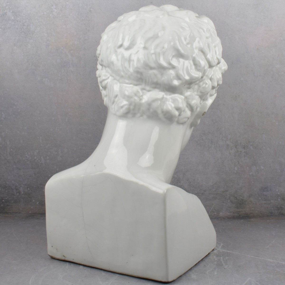 Large White Glazed Porcelain Head of Hermes