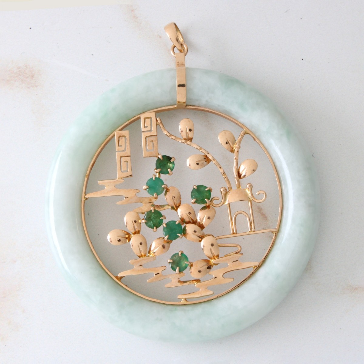 Jade and 14K Pendant