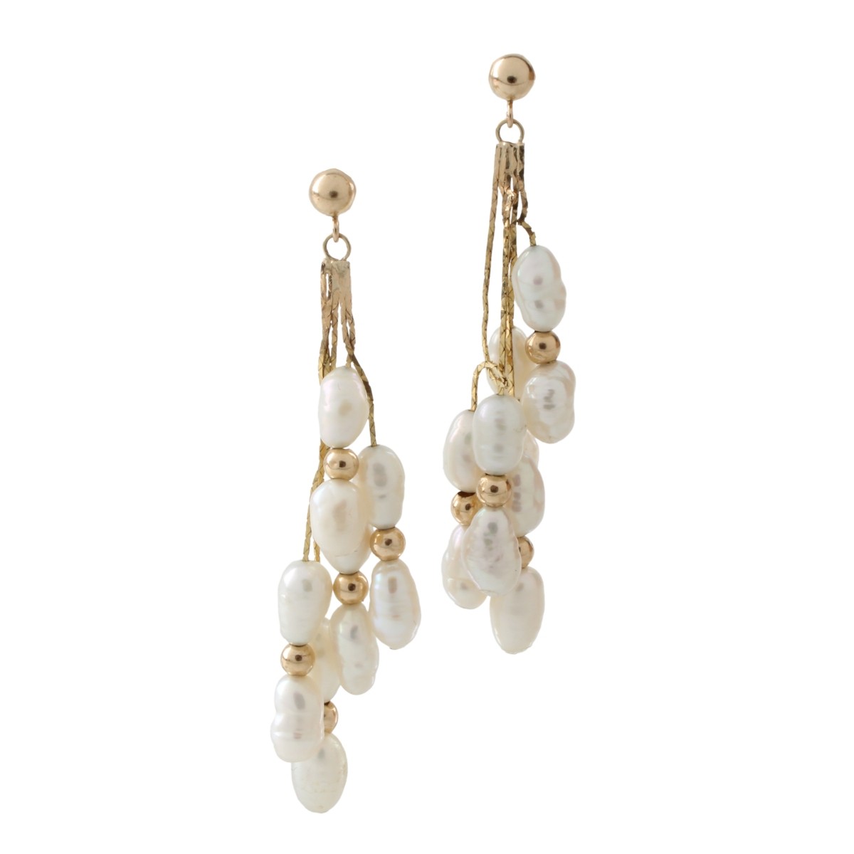 Pearl and 14K Earrings
